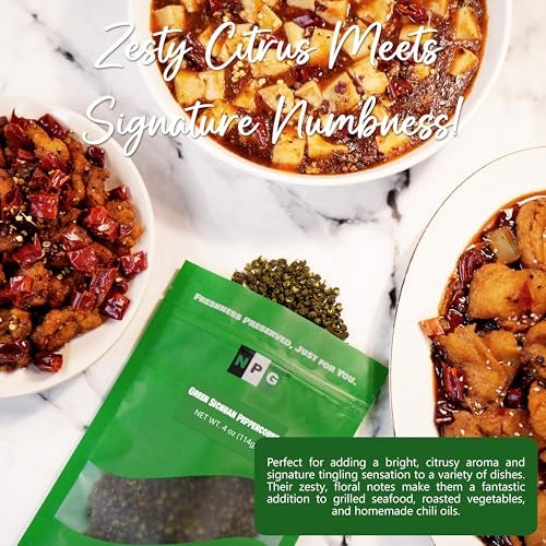 NPG Sichuan Green Peppercorns 4 Oz, Mouth-Numbing Spice, Strong Szechuan Pepper Flavor, Essential for Chinese Sichuan Cuisine, Mapo Tofu, Kung Pao Chicken - Image 5