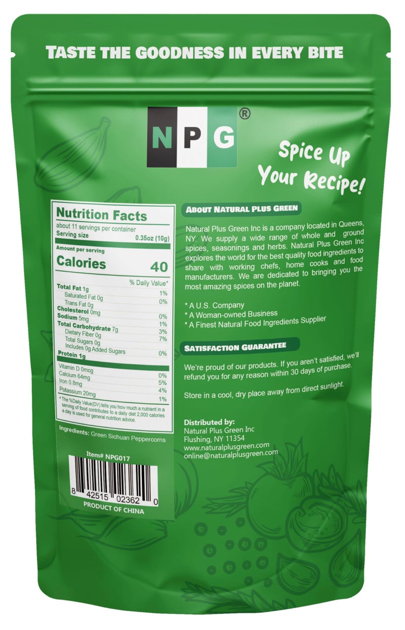NPG Sichuan Green Peppercorns 4 Oz, Mouth-Numbing Spice, Strong Szechuan Pepper Flavor, Essential for Chinese Sichuan Cuisine, Mapo Tofu, Kung Pao Chicken - Image 2