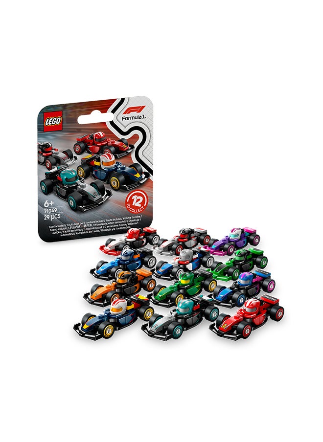 LEGO F1 Collectible Race Cars Toys - Get 1 of 12 Mini Car Models with Drivers Helmets & Moving Wheels - Formula 1 Teams incl. Ferrari, Mercedes, McLaren, Red Bull - Mystery Box - 71049 (29 pieces)  - Image 1