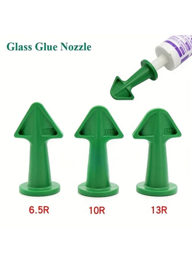 3pcs Glass Glue Nozzle 9 in 1 Multi Functional Sealant Scraper Caulking Tool Kit - Image 1
