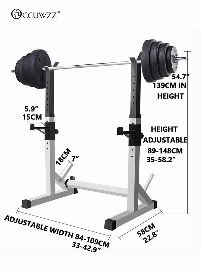 Adjustable Fitness Squat Frame Heavy Barbell Rack Strength Training Home Gym Equipment