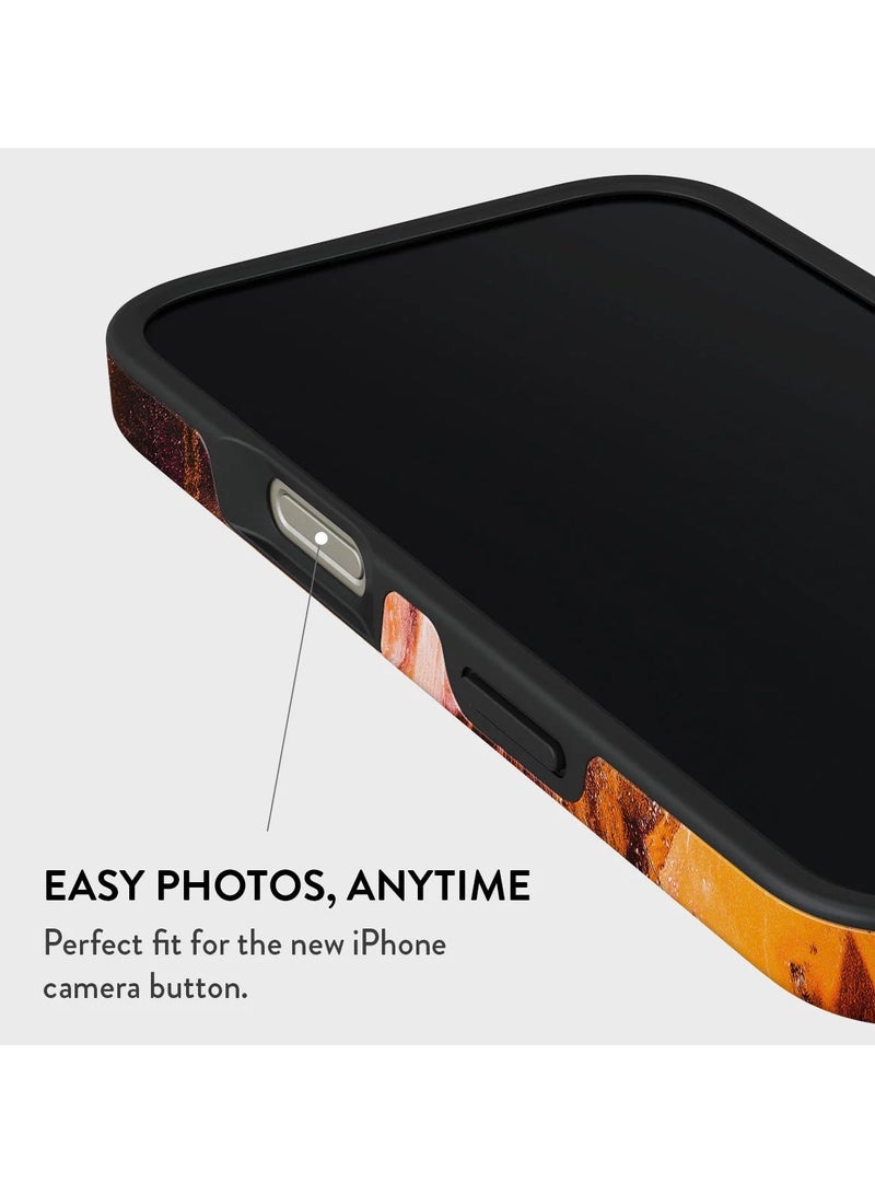 بورجا جراب iPhone 16 pro، قطعتان من الغلاف الصلب + بطانة داخلية من السيليكون TPU، ممتص للصدمات، يمكن الوصول إلى جميع المنافذ، إطار مرتفع لحماية الشاشة والكاميرا، طباعة عالية الجودة لا تتلاشى أبدًا، توابل اليقطين - Image 5