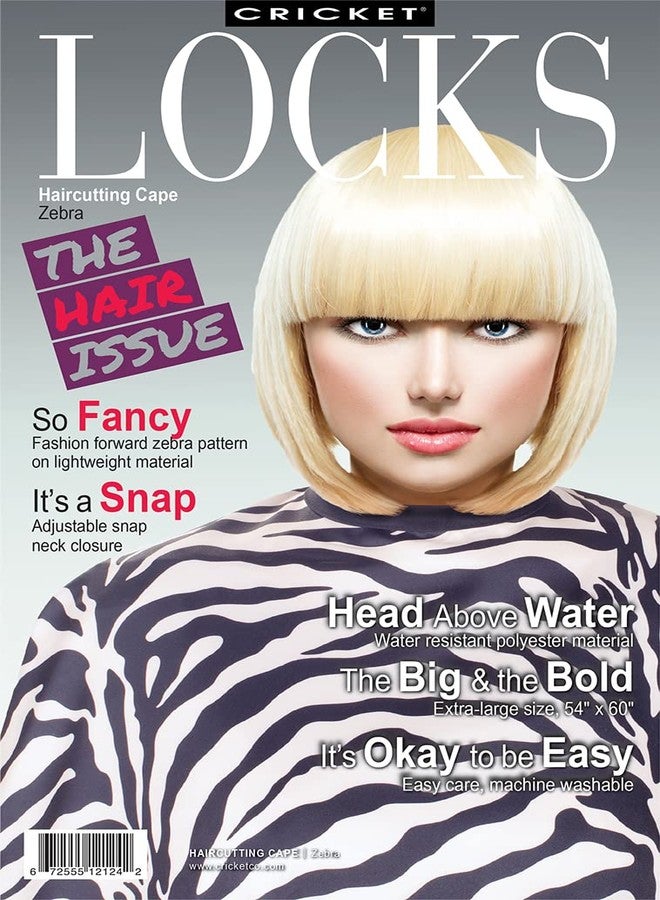 Cricket Zebra Hair Cutting Cape for Adults Professional Stylist Salon Barbershop Hairdresser Cape for Haircuts with Adjustable Snap Neck Closure - Image 4