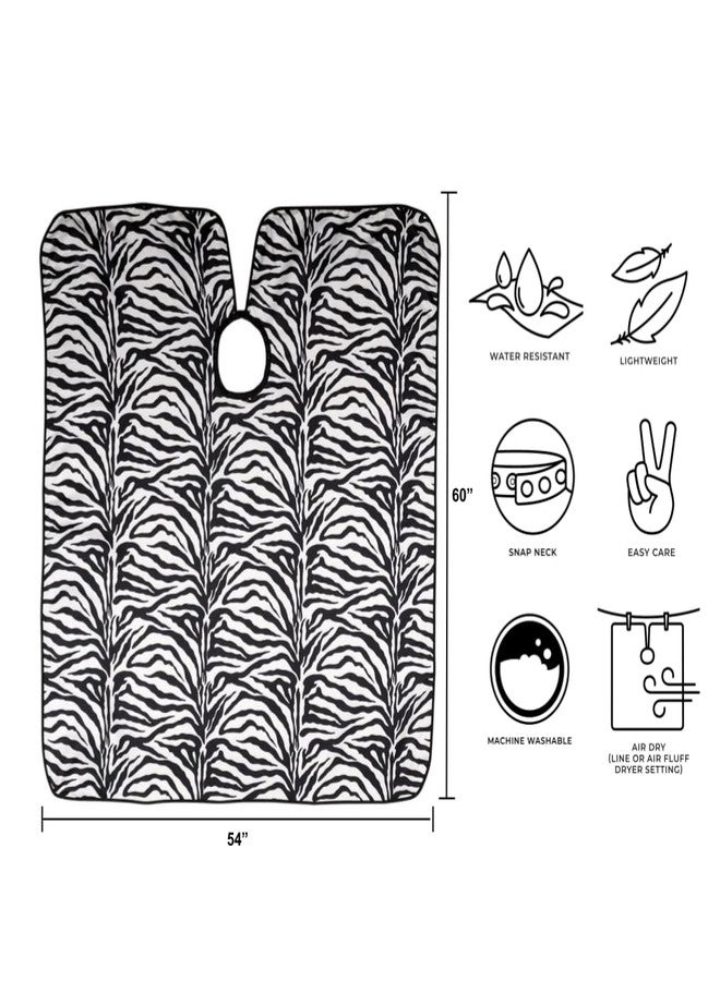 Cricket Zebra Hair Cutting Cape for Adults Professional Stylist Salon Barbershop Hairdresser Cape for Haircuts with Adjustable Snap Neck Closure - Image 2