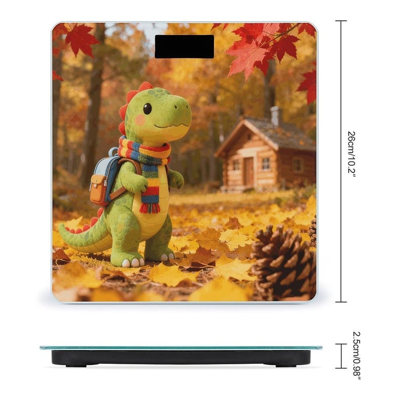 Little Dinosaur's Autumn Forest Roaming Weight Scale Household High Precision Digital Body Scale Cute Compact Slim Bathroom Scale Sleek Modern Personal Body Weighing Machine For Bedroom Kitchen And Ba - Image 2