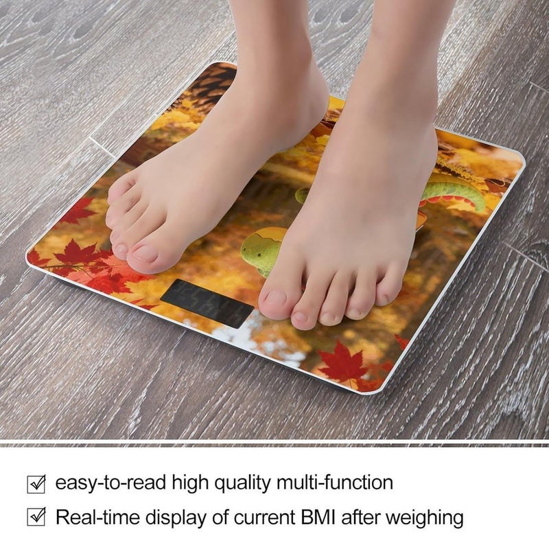 Little Dinosaur's Autumn Forest Roaming Weight Scale Household High Precision Digital Body Scale Cute Compact Slim Bathroom Scale Sleek Modern Personal Body Weighing Machine For Bedroom Kitchen And Ba - Image 5
