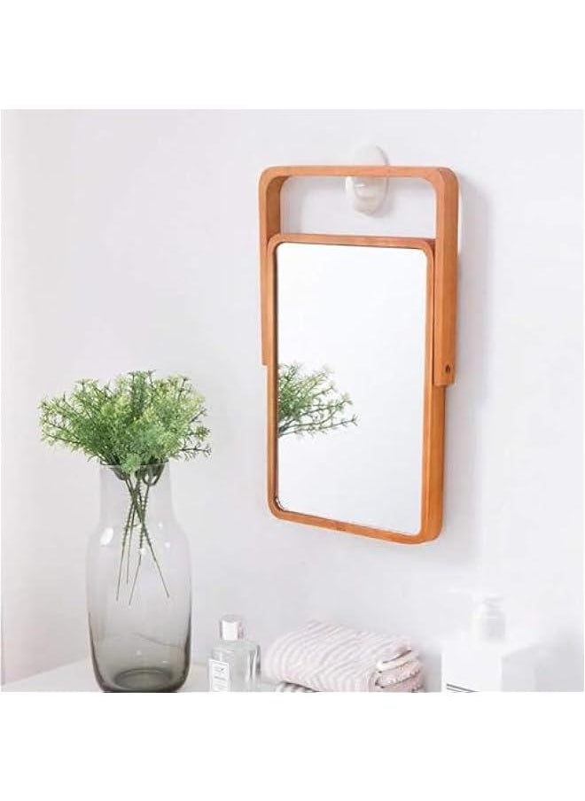 HOOKOR Wood Table Makeup Mirrors for Women - Rectangle Wall-Mounted Mirrors Desk Mirrors for Living Room Bedroom Birthday Gifts,Dark Brown  - Image 4