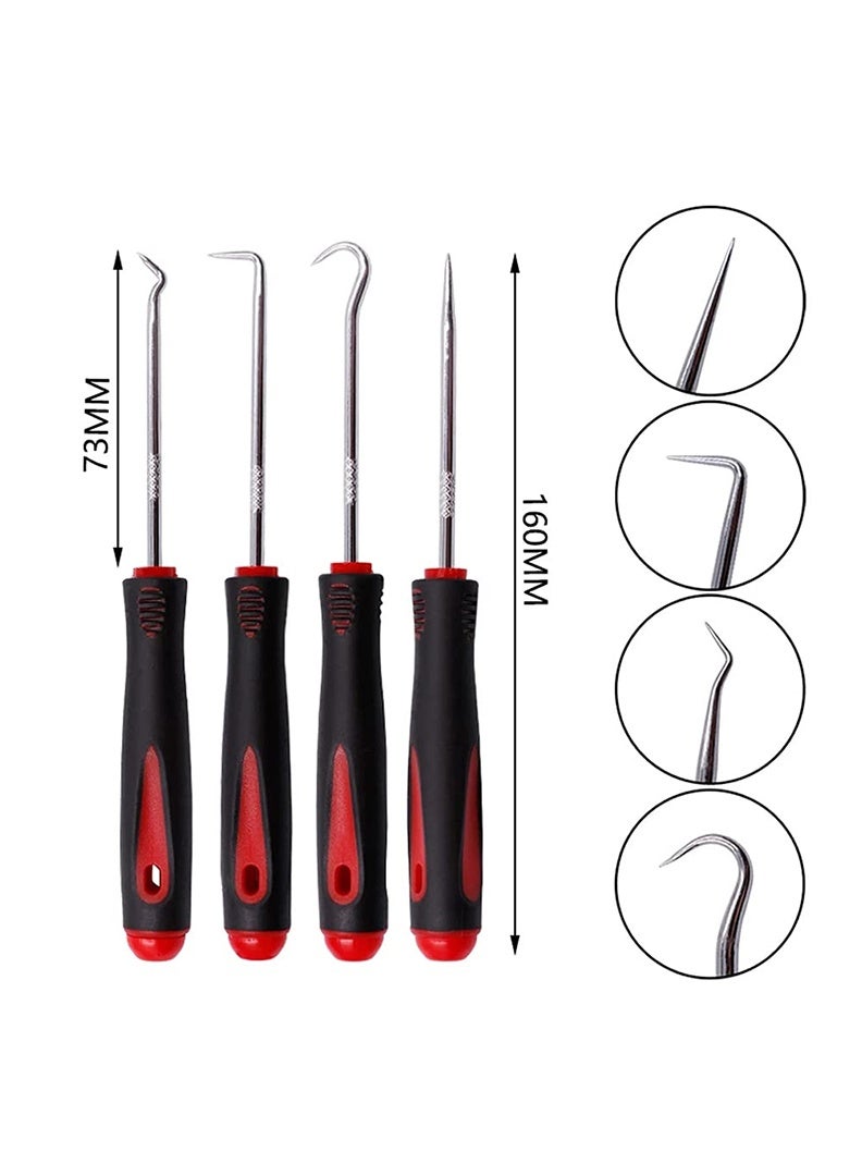 مجموعة قصيرة، خطاف طوق الزيت، 4 قطع من خطافات وخطاطيف الدقة، سحب الخطاف، سحب وإزالة مفك طوق الزيت. تركيب وإزالة الأجزاء الصغيرة، أداة إزالة وسحب خطاف طوق الزيت وحلقة O للسيارات، السيارات، أدوات إصلاح الإلكترونيات المنزلية. - Image 2