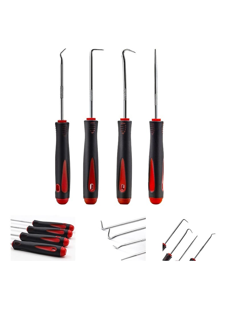 مجموعة قصيرة، خطاف طوق الزيت، 4 قطع من خطافات وخطاطيف الدقة، سحب الخطاف، سحب وإزالة مفك طوق الزيت. تركيب وإزالة الأجزاء الصغيرة، أداة إزالة وسحب خطاف طوق الزيت وحلقة O للسيارات، السيارات، أدوات إصلاح الإلكترونيات المنزلية. - Image 4