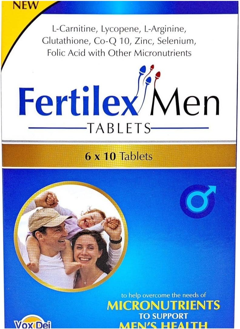 Vox Dei Labs Fertilex Men Tablets - 60 Tablets | Enriched with L-Carnitine, Lycopene, L-Arginine, Glutathione, CoQ10, Zinc, Selenium, Folic Acid & Micronutrients  - Image 1