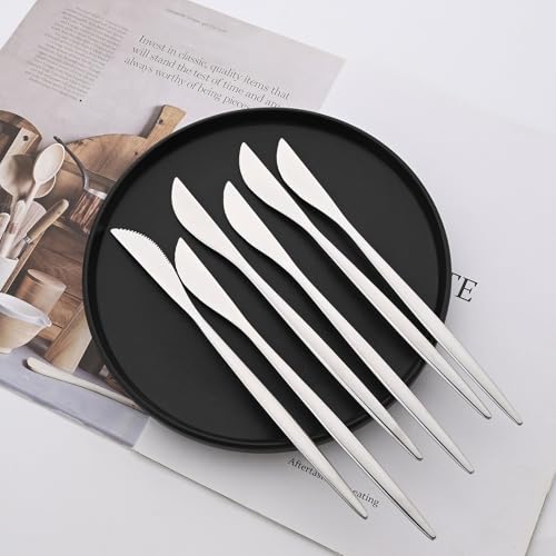 Uniturcky Silver Silverware Set, 24-Piece Stainless Steel Flatware Set Service For 6, Mirror Polished Tableware Cutlery Set Knife Fork And Spoon For Home & Restaurant, Dishwasher Safe - Image 5