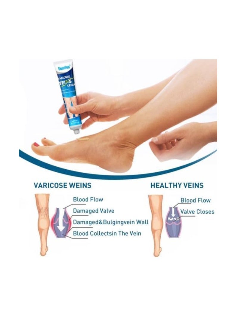 Sumifun Varicose Veins Cream 20g – Vein Care Massage Cream for Spider Veins & Leg Relief - Image 3
