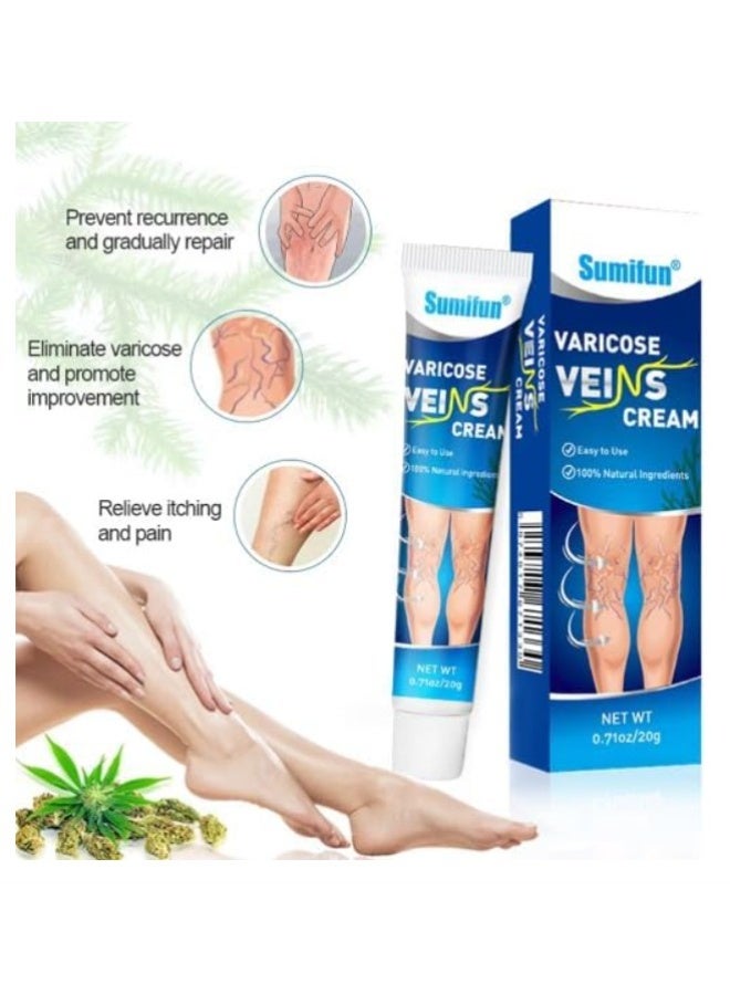 Sumifun Varicose Veins Cream 20g – Vein Care Massage Cream for Spider Veins & Leg Relief - Image 5
