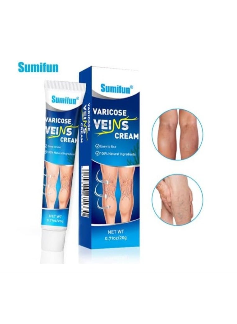 Sumifun Varicose Veins Cream 20g – Vein Care Massage Cream for Spider Veins & Leg Relief - Image 2