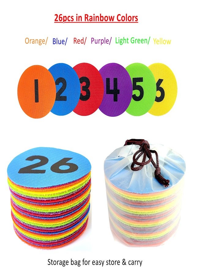 GetALift "GetALift-" Carpet Dots with Number 1-26.4 Inch Circle Sitting Dots Markers, 6 Colors Carpet Markers for Classroom, Floor Points for Teachers Supplies (26pcs) - Image 2