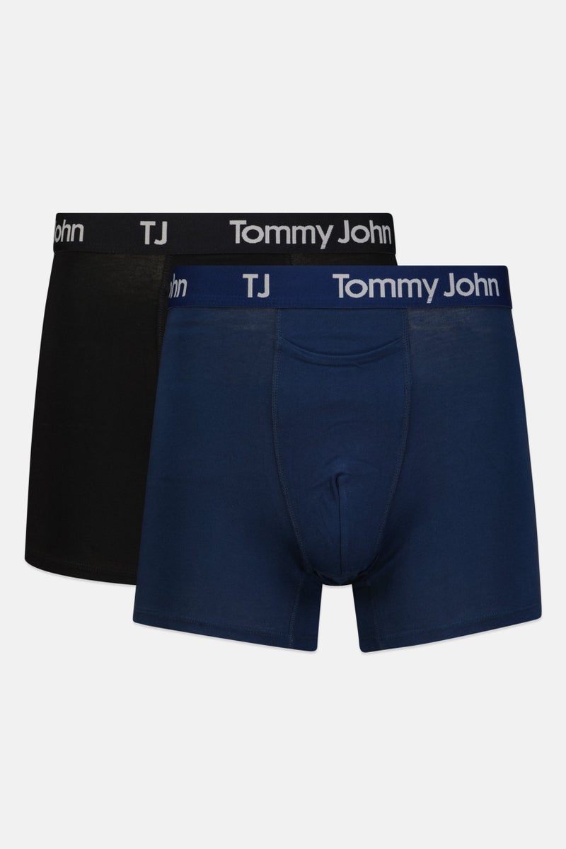 Men 2 Pack 4 inseam Brand Logo Boxer Briefs, Multicolor