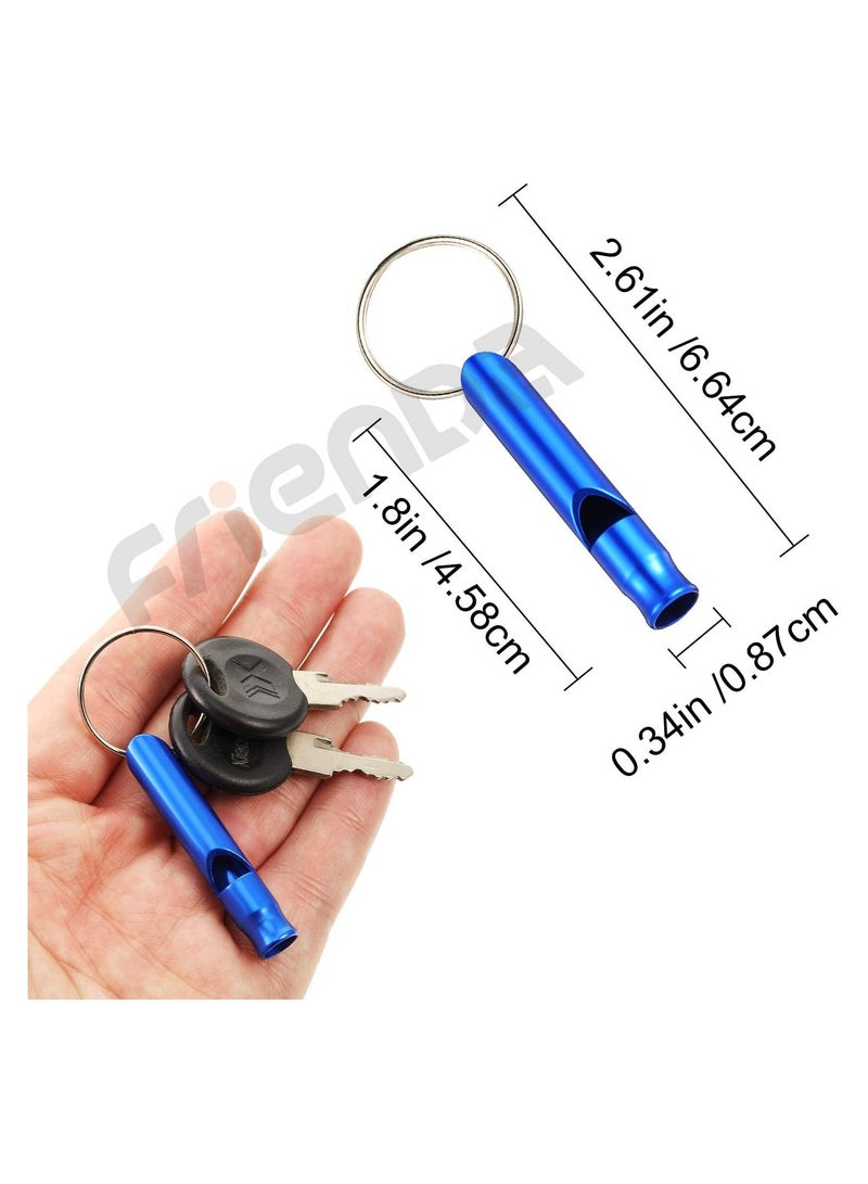 Excefore Emergency Whistle with Keychain, Aluminum Emergency Survival Whistle, Camping Signal Whistles for Hiking Hunting Outdoors Sports, Loud Sound, Random Color, 7 Pcs  - Image 4