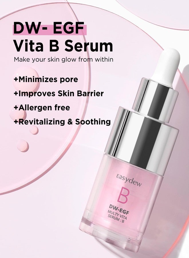 EASYDEW Multi Vita B Serum - Korean Facial Serum for Healthy Skin Barrier with Vitamin B, EGF Peptide, Ceramide NP, Panthenol - Hydrating, Revitalizing and Strengtening Skin Barrier, 0.47 fl.oz. - Image 2