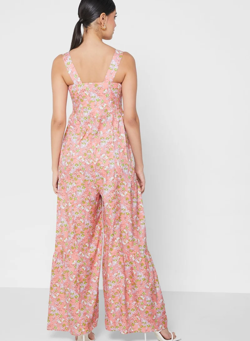 ELLA Printed Square Neck Jumpsuit