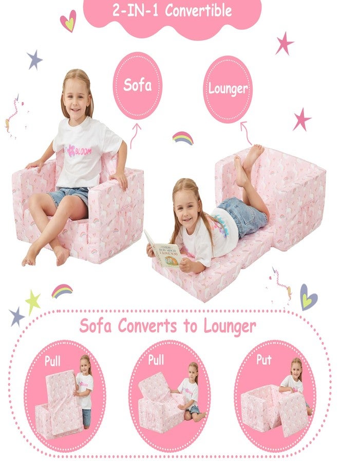 Viviland Toddler Chair 2-in-1 Kids Couch Bed Fold Out Convertible Kids Couch to Lounger Comfy Toddler Chair Bed for Boys and Girls - Image 4