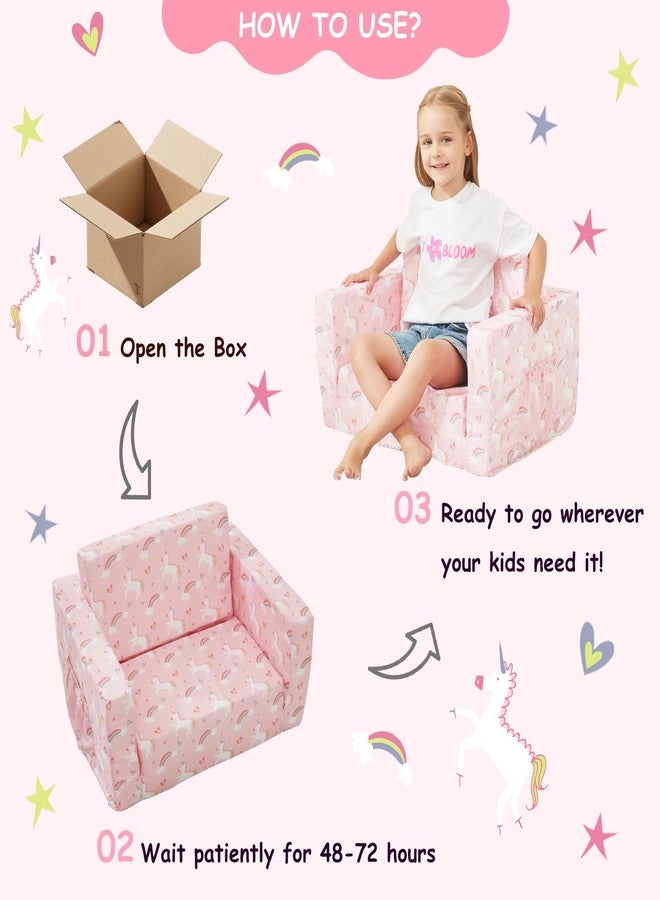Viviland Toddler Chair 2-in-1 Kids Couch Bed Fold Out Convertible Kids Couch to Lounger Comfy Toddler Chair Bed for Boys and Girls - Image 5