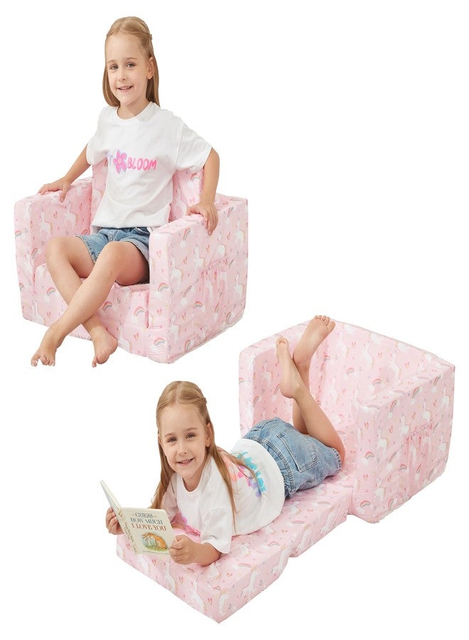 Viviland Toddler Chair 2-in-1 Kids Couch Bed Fold Out Convertible Kids Couch to Lounger Comfy Toddler Chair Bed for Boys and Girls - Image 1