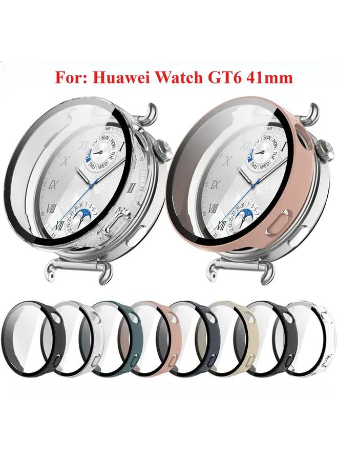 For Huawei Watch GT 6 46mm Frosted Silvery Full Cover Screen Protector Case With Tempered Glass Durable PC Material Scratch Resistant Bumper For Smartwatch Protection Sleek Watch Design - Image 3