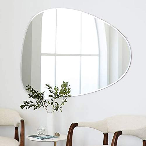 SEVEN HORSES Irregular Bevelled Mirror Decor for Living Room Bedroom Entryway, Wall Mounted Frameless 18 x 24 Inch Mirror for Wall Decor (Asymmetrical) - Image 1