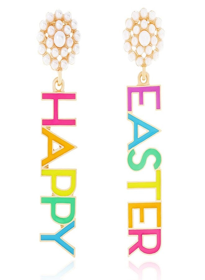 Aksod Easter Earrings Colorful Rabbit Bunny Egg Earrings Dangle Funny Dripping Oil Festival Earring for Women (Style F) - Image 1