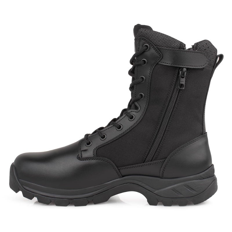 LUDEY Lightweight Military Tactical Boots for Men Durable YKK Side Zipper Police Army Combat Jungle Breathable Comfortable Duty Boots Black 8.5US - Image 1