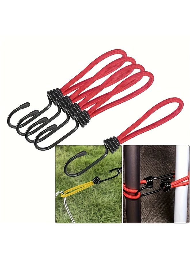 4pcs Heavy Duty Elastic Straps with Spiral Hooks 122 Tensile Strength for Outdoor Use - Image 2
