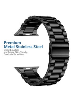 Lerobo Compatible with Apple Watch Band Ultra2 49mm 45mm 44mm 41mm 42mm 40mm 38mm,Stainless Steel Metal Band for Apple with 2 Pack Screen Protective Case for Series 9 8 7 6 5 4 3-1 SE for Men Black  - Image 2