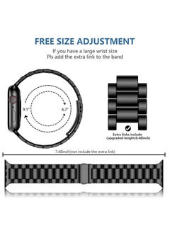 Lerobo Compatible with Apple Watch Band Ultra2 49mm 45mm 44mm 41mm 42mm 40mm 38mm,Stainless Steel Metal Band for Apple with 2 Pack Screen Protective Case for Series 9 8 7 6 5 4 3-1 SE for Men Black  - Image 4
