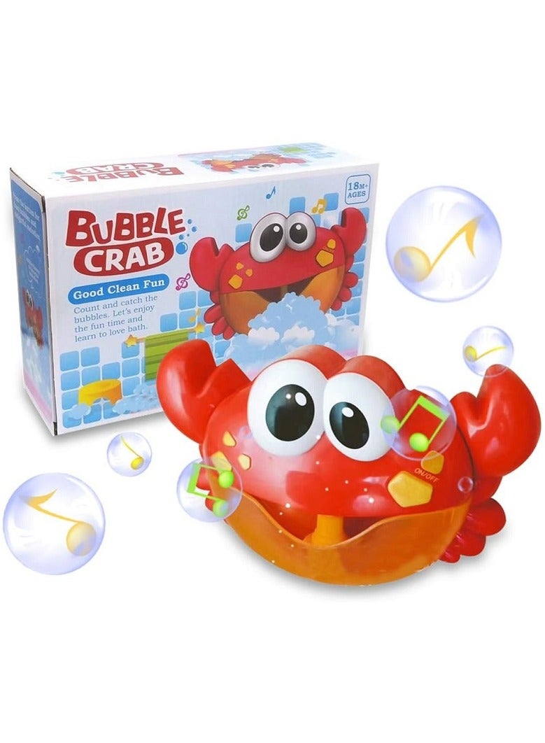 Baby Bath Bubble Toy Bubble Crab Bubble Blower Bubble Machine Bubble Maker with Nursery Rhyme Bathtub Bubble Toys for Infant Baby Children Kids Happy Tub Time