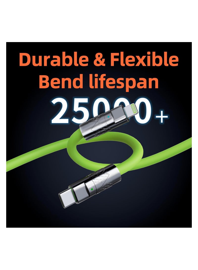 Excefore Upgraded Multi Charging Cable, 3 in 1 Retractable USB Charging Cable with Type C, Micro USB, Phone Port, Mech Style Multiple Fast Charger Cord for Phone 15 14 13 12 11 XS XR(4ft/Green) - Image 5