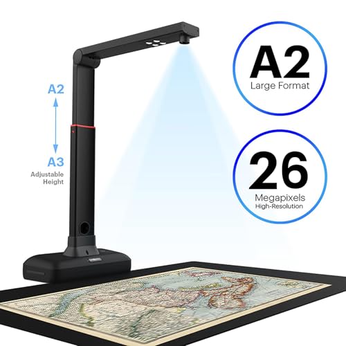 VIISAN Large Format Book Document Scanner Capture Size A2A3 26MP USB Document Camera with AutoFlatten Fingerprint Removal Technologies MultiLanguage OCR Compatible with Windows macOS - Image 3