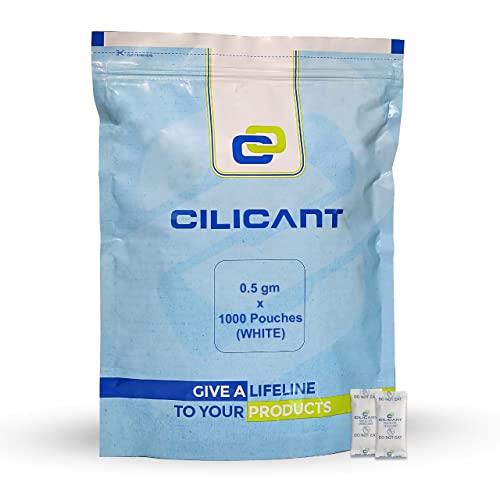 CILICAnT 0.5 Gram (1000 Pcs) Premium Silica Gel White Packets Desiccant Dehumidifiers, Non-Indicating Silica Gel Packs for Moisture Absorption (0.5 Gram X 1000 Pcs = 500 Gram) - Image 1