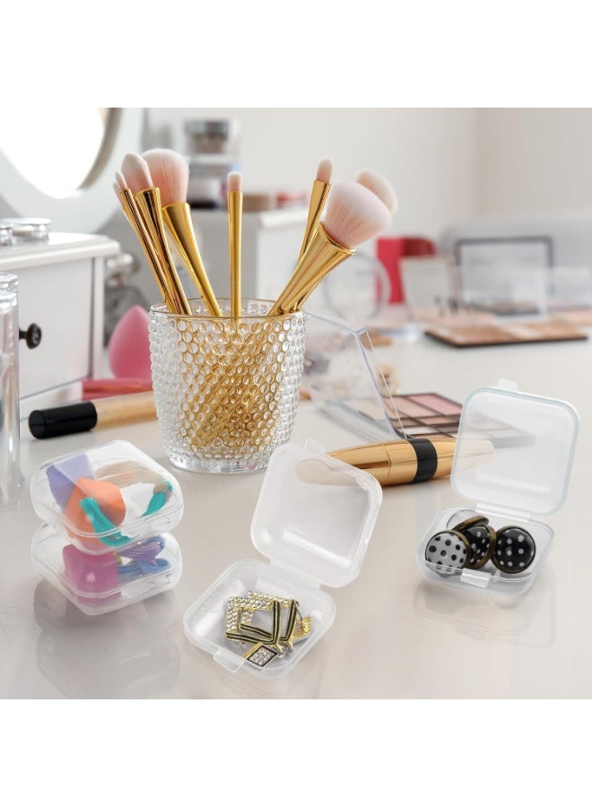 60 Pieces Mini Plastic Jewelry Box, Clear Storage Box Small Storage Containers with Hinged Lids for Beads Jewelry Earrings Chains Earplugs Craft, 1.4 x 1.4 x 0.7 Inches - Image 3