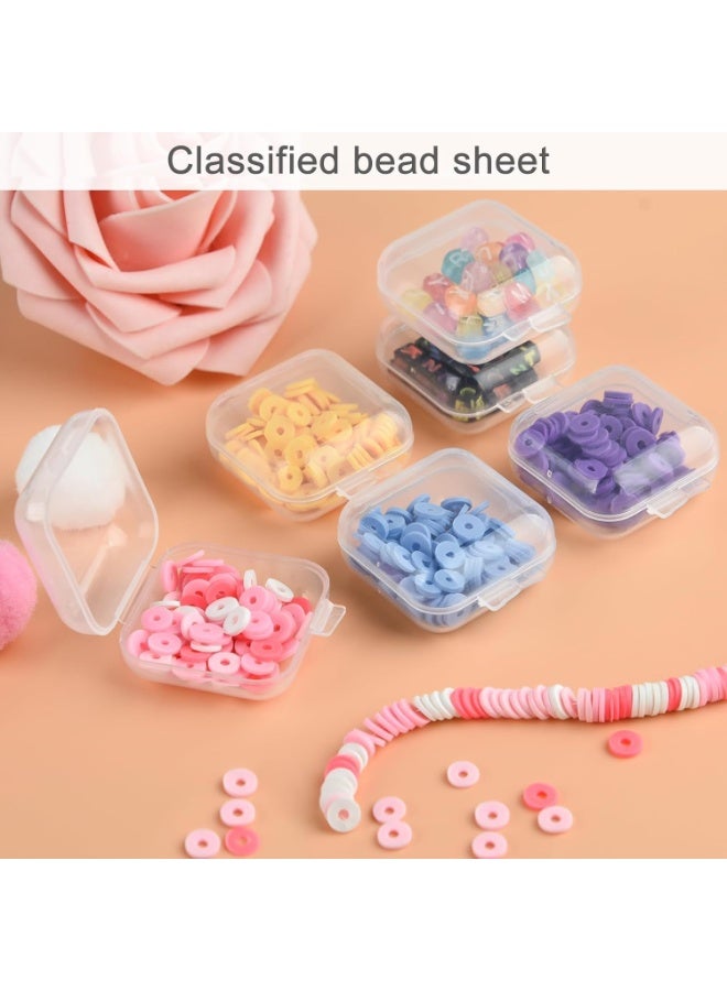 60 Pieces Mini Plastic Jewelry Box, Clear Storage Box Small Storage Containers with Hinged Lids for Beads Jewelry Earrings Chains Earplugs Craft, 1.4 x 1.4 x 0.7 Inches - Image 4