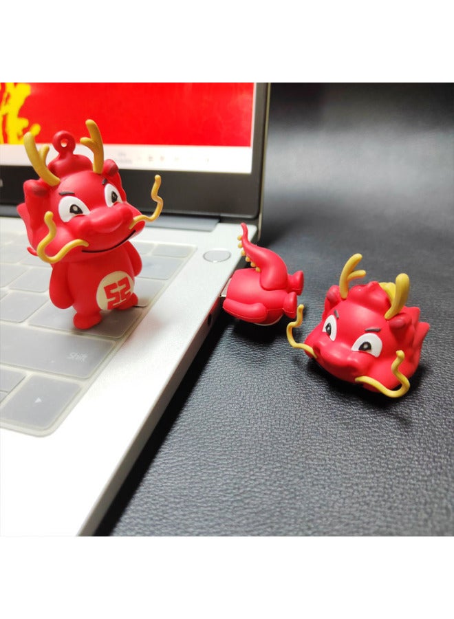Dragon Year Zodiac USB Flash Disk Company Commemorative Business Creative USB Flash Disk Dragon Year PVC Advertising USB Flash Disk Wholesale-Color:U Disk + Cylindrical Crystal Packaging Box-Capacity:USB2.0 128GB  - Image 4