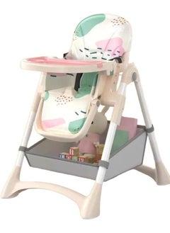 High Quality Multi-Level High Chair with Wheeler - Pink
