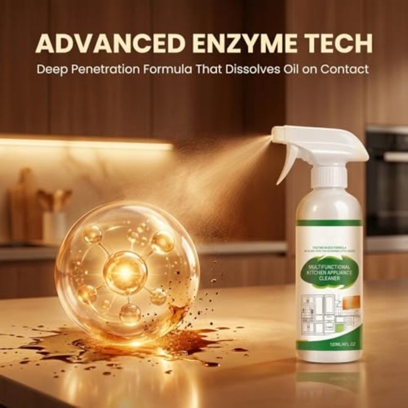 Kitchen Appliance Cleaner Spray, Multi-Purpose Cabinet Cleaner All in One, Kitchen Cabinet Cleaner for Stove Oven Range Hood Countertop, No Rinse No Scratch, 120ml/4oz - Image 5