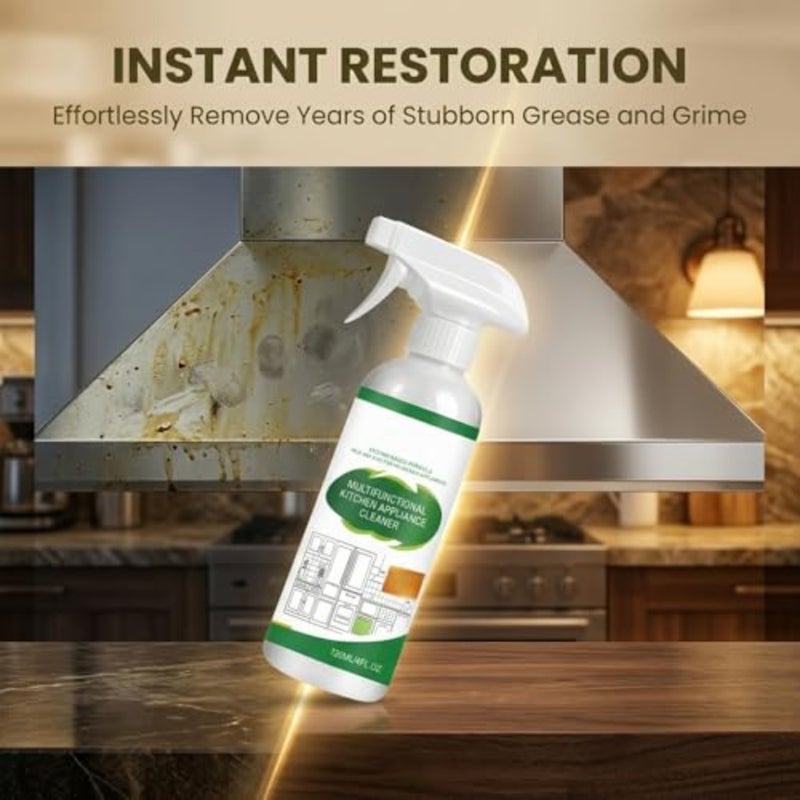 Kitchen Appliance Cleaner Spray, Multi-Purpose Cabinet Cleaner All in One, Kitchen Cabinet Cleaner for Stove Oven Range Hood Countertop, No Rinse No Scratch, 120ml/4oz - Image 4