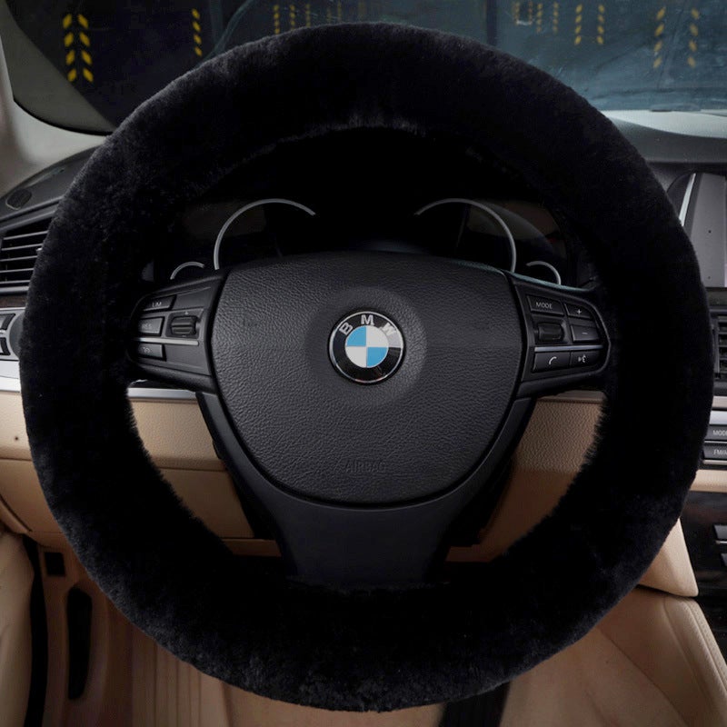 Generic Winter Short Wool Steering Wheel Cover Sky Blue  - Image 5