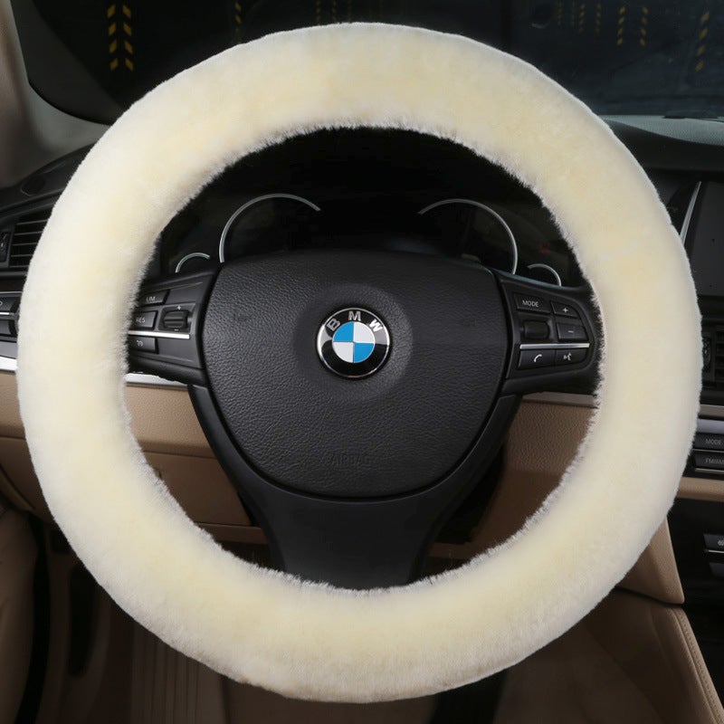 Generic Winter Short Wool Steering Wheel Cover Sky Blue  - Image 3