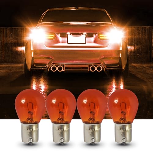 Tesnaao 10 PCS Car 1156 Turn Signal Light, P21W 1141 S25 Waterproof High Brightness Stable Filament Halogen Bulb, 12V 21W BA15S Single Contact Long Life Bulb Replacement, Universal for Cars (Amber) - Image 4
