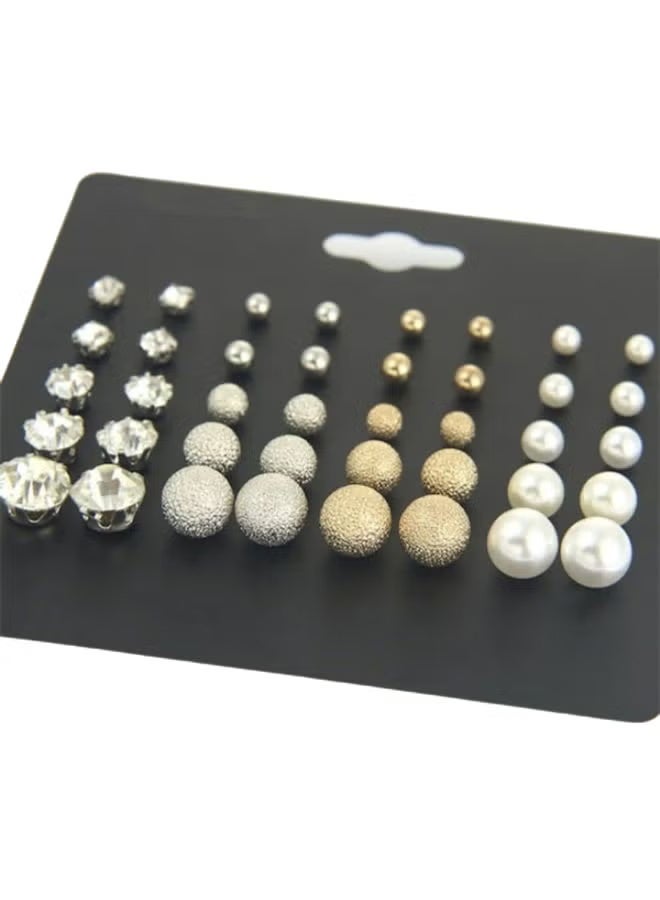 Pair Of 20 Alloy Rhinestone Fashion Ear Studs - Image 3