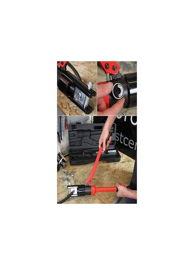 ISC 300mm² Professional Hydraulic Crimping Tool YQK-300 | 16 Ton Manual Hydraulic Crimper with 11 Hexagon Dies | Cable Pliers Kit with Carry Case, Hacksaw, Cutter, and Gloves for Heavy-Duty - Image 3
