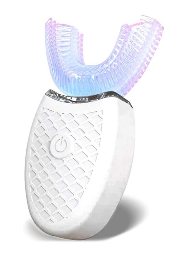 عام جهاز تنظيف الأسنان بالموجات فوق الصوتية فرشاة الأسنان الكهربائية التنظيف الآلي للفم بزاوية 360 درجة فرشاة أسنان شكل U تبييض الأسنان فرشاة أسنان صوتية مقاومة للماء IPX7 رؤوس فرشاة - Image 1