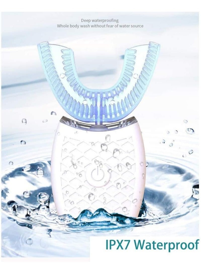 عام جهاز تنظيف الأسنان بالموجات فوق الصوتية فرشاة الأسنان الكهربائية التنظيف الآلي للفم بزاوية 360 درجة فرشاة أسنان شكل U تبييض الأسنان فرشاة أسنان صوتية مقاومة للماء IPX7 رؤوس فرشاة - Image 4